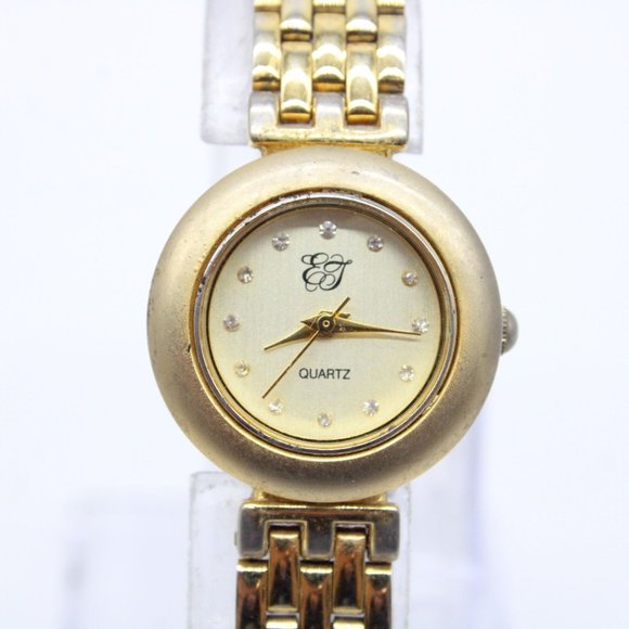 Vintage EJ Watch Womens Gold Tone Stainless Steel Classic Round Dial 90s - Picture 3 of 8